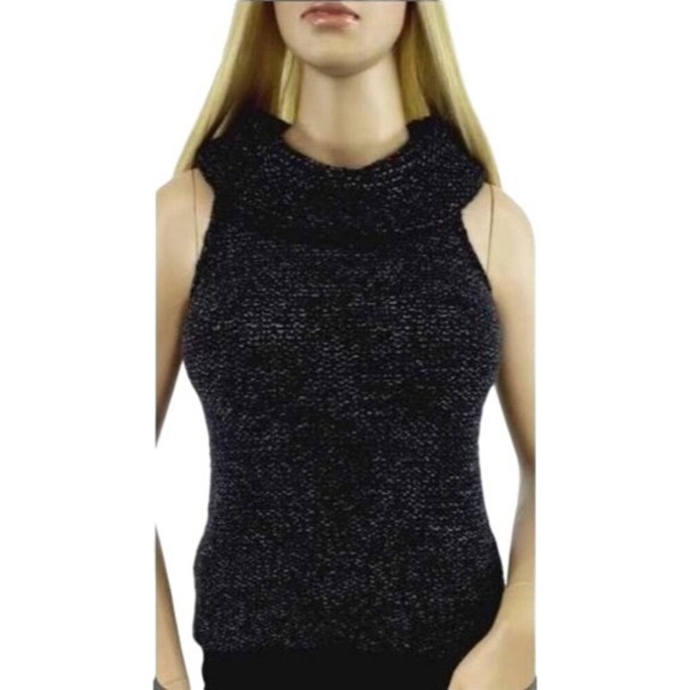 Vtg Giorgio Armani Knit Sleeveless Cowl Neck Top | Heroine Chic Office Siren 90s - Picture 3 of 8
